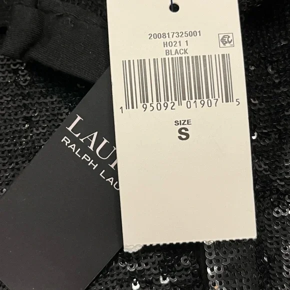 Ralph Lauren Black Sequin Polo Short Sleeve Top (Black Label) size S - Picture 8 of 12